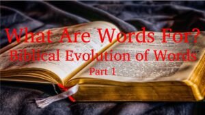 What Are Words For? Biblical Evolution of Words part 1